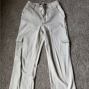 Hollister Cream Cargo Jeans Straight Leg